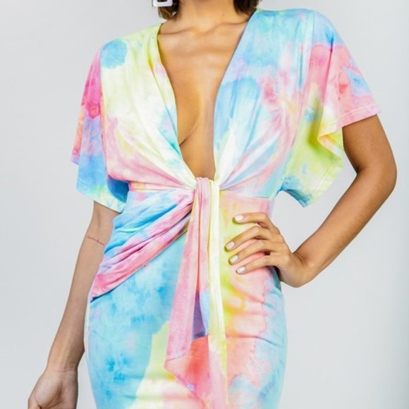 LAST CALL!!! 🚨 Pastel Tie-Dye Mini Dress - NWT - Picture 3 of 6